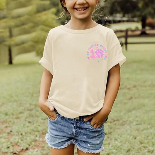 Image of Pairxily in My Double Digits Era Shirt for Girls 10th Cute 10 Year Old Girl Happy Birthday Shirts Gifts Short Sleeve Tops