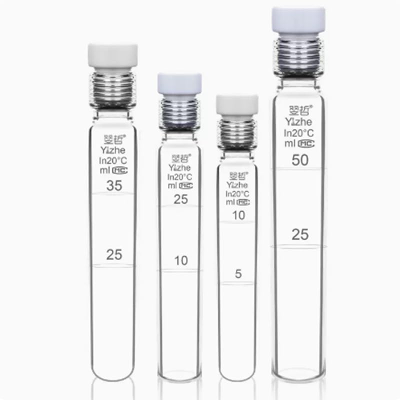 Tubo colorimétrico de vidrio de 5/10/25/50/100 ml, tubo de reacción sellado con ácido tetrafluoro de laboratorio(B 15ml)
