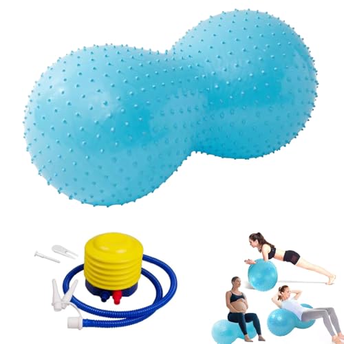 KBIBCK Bola de Yoga, 90 x 45 cm Ballon Gym Cacahuète, Antideflagrante Balon Yoga Cacahuete con Bomba Aire, Bola de Ejercicio Gruesa en Forma de cacahuet parayoga, Pilates, Entrenamiento Central