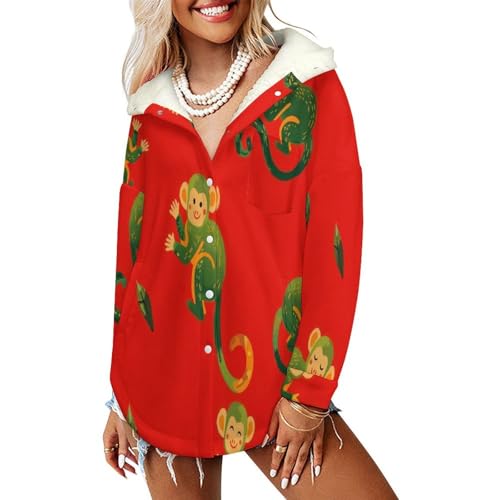 Veste polaire femme avec doublure sherpa isolante et capuche animaux