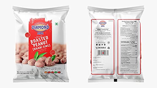 Image of DIAMOND SING - Pack of 2 180 Gms Each | Roasted Peanut (Khari Sing) with Husk, Roasted Groundnut 180 Gms | High Protein - Gluten Free Mungfali | Vacuum Packed Salted Singdana