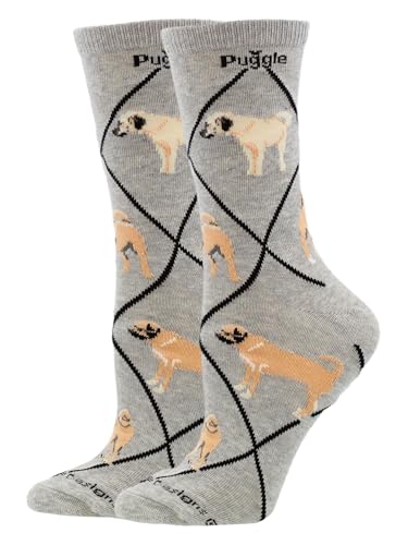 Image of WHD Puggle Crew Socks for Women & Men | Gift for Dog Lovers, Cute Pet Socks