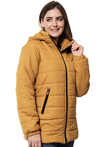 Image of KOTTY Women Nylon Peach Pink Solid Puffer Jacket