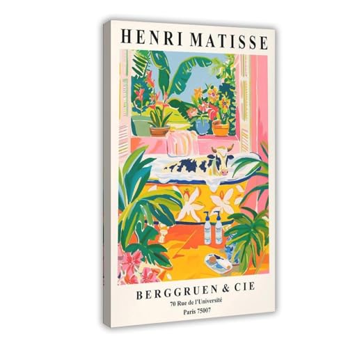 Toile vache rose tableau de salle de bain moderne 40x61 cm