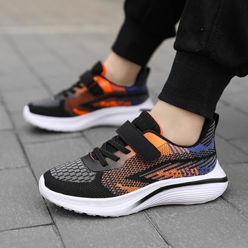 Sneakers for Boys Girls Non-Slip Lace Up Lightweight Breathable Running Shoes Adjustable Strappy Outdoor Tennis Shoes3