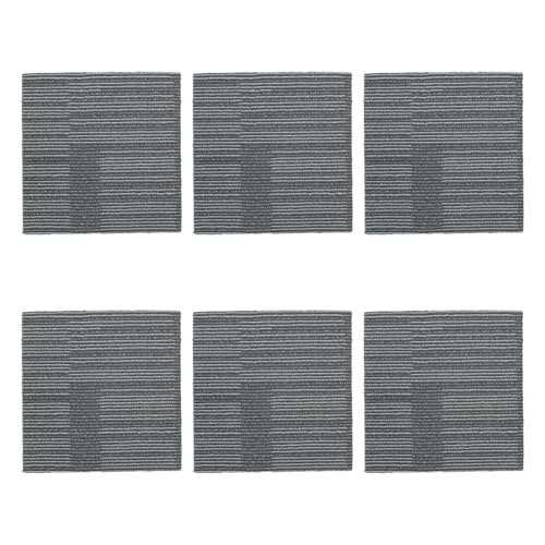 Vaguelly Lot de 6 Dalles de Moquette Auto-Adhésives en Polypropylène Ignifuge Carrés 30X30 CM Épaisseur 6 MM Tapis Antidérapant pour Sol Intérieur Isolation Phonique Cuisine et Chambre