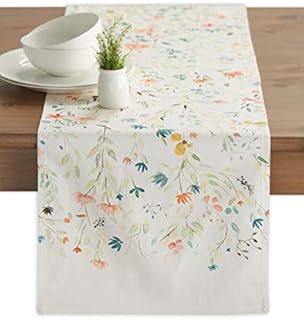 Maison d' Hermine Colmar 100% Cotton Table Runner Farmhouse Tabletop Cover for Home Kitchen Dining Décor Cocktail Parties Family Dinners Wedding Spring/Summer (37cm x 180cm)