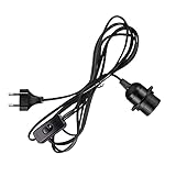 1.Portalámpara E27(Potencia máxima: 60W, Voltaje:0-250V),enchufe estándar de la UE,interruptor de encendido/apagado incorporado,cable largo y flexible.
