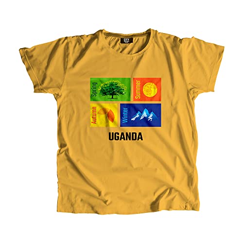 T-shirt Ouganda jaune d'or l'esprit des grands espaces en coton