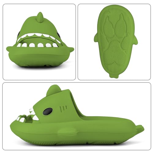 Image of Kids Shark Cloud Slides | Boys Girls Slip On Sandals | Toddler Beach Slippers | Youth Fish Flip Flops Pool Shower Shoes