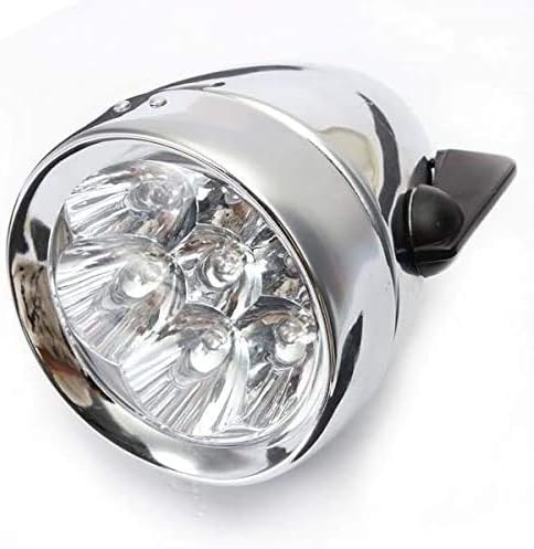 Miniatura 2 de Lámpara de luz frontal retro vintage para bicicleta, 7 luces LED Fixie con soporte (plata)