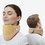 Yunari Cordless Neck Brace for Cervical Spine Posture Correction and Support, Newest Patented Traction Device with Intelligent Adjust and Hot Compress Function, Neck Brace for Men and Women, Beige