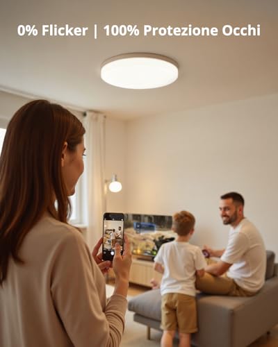 Miniatura 6 de Combuh Plafón Led 48w 4320lm Fácil De Instalar Adecuado Para Dormitorios Modernos Salones Cocina Blanco Cálido 3000k Redondo Ø30cm