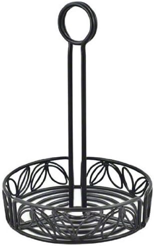 American Metalcraft LDCC16 6-14" Estante para condimentos de hierro forjado con diseño de hojas