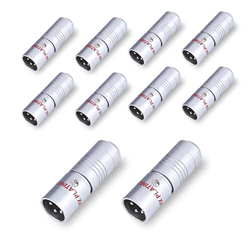 Image of MX 3 Pin XLR Microphone pin Pure Copper Nickel Plated for High Conductivity microphone (3-pin microphone male, Pack of 10, Male Connector)