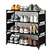 Półki na buty Buty Rack Pionowy Półka buta 3 Tier Stackable Stojak na buty Self Montaż Szafy Przechowywanie obuwia Wejście Wolnostojące (Color : Black)