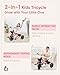 KRIDDO 2-in-1 Toddler Tricycle for Ages 18 Months to 5 Years Old - Extended Push Handle for Effortless Push, Gift Trike for Toddler 3 to 5 Year, Kids Tricycle with Foldable Front Footrest, Pink