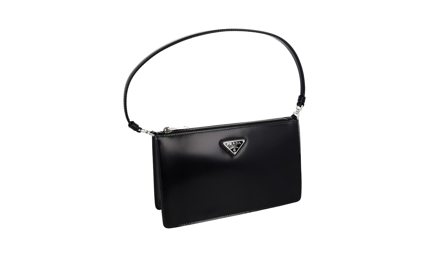 Prada Women's 1BC155 ZO6 F0002 Black Brushed Spazzolato Leather