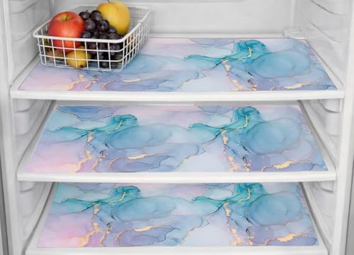 Image of Waterproof Fridge Mats Set of 3 - PVC Refrigerator Shelfs.-CC-98