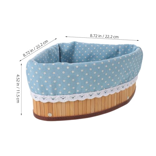 Cesta triangular de bambú para estantes en salones y cuartos infantiles 3