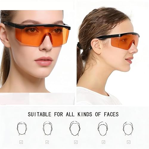Image of UV Light Safety Glasses Protection,UVC 400 Blue Light Blocking Protective Glasses Goggles,Ansi Z87 Adjustable Temples Eyewear, Shaded Shatterproof Scratch Resistant Safe Sunglasses with Case