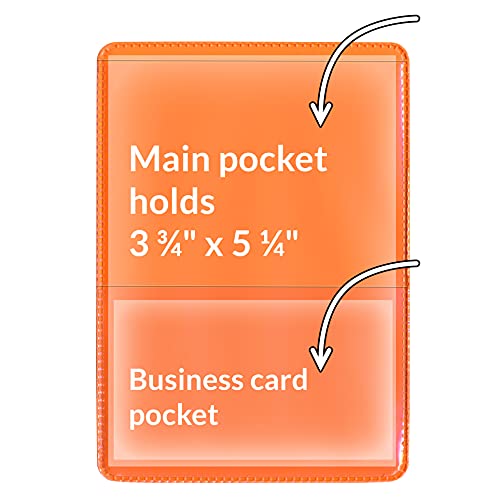 STORE SMART - Orange-Back Auto Insurance & ID Card Holders - 25 Pack - RFS20-O252