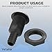 Yetaha 2PCS 3/4Inch Straight Black Plastic Thru Hull Exhaust Scupper, Capped Marine Thru Hull Connector Fitting Boat Drain Outlet