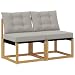 Mhdvray 2er Set Garten Mittelsofa aus Akazienholz in Weiß Grau
