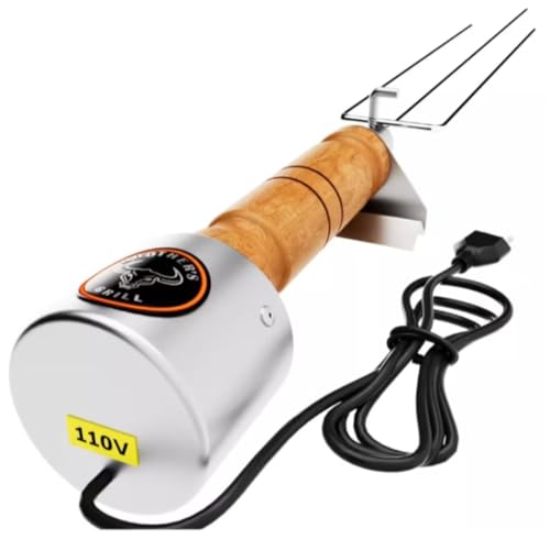 Espeto Giratório Elétrico para Churrasco Brothers Grill 110V ou 220V – Motor Automático, Cabo de Madeira e Corpo em Inox – Ideal para Churrasqueiras e Carnes Assadas