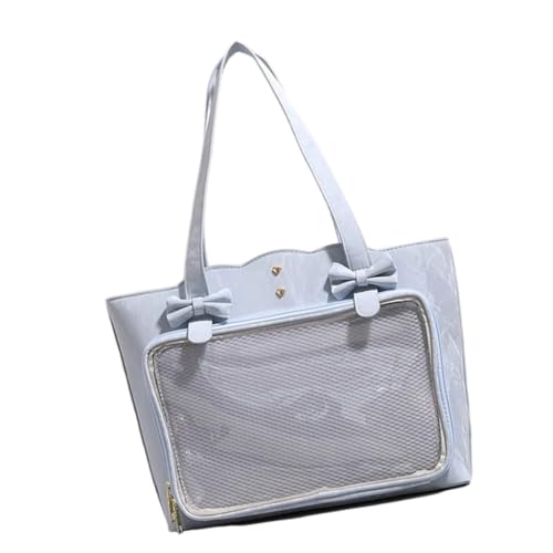 Sac à main anime bleu au design tendance et grand volume pour l'école