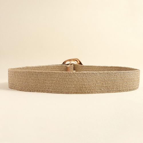 Adjustable Woven Straw Waist Belt For Women Pin Buckles Cotton Linen Waist Strap For Various Outfit Styling 7