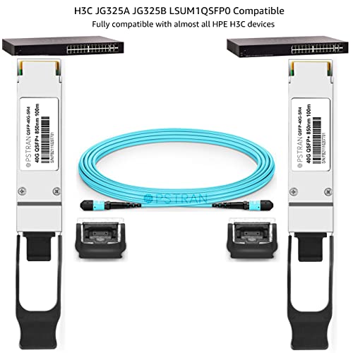 Image of 40GBASE-SR4 QSFP+ Optical Transceiver Module Compatible with HPE H3C JG325A JG325B LSUM1QSFP0 40G QSFP+ SR4 850nm 100m DDM MTP /MPO-12 MMF