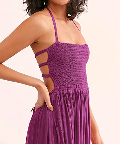 Image of R.Vivimos Womens Summer Boho Sexy Backless Long Dresses