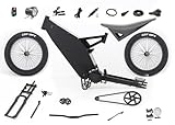 KEYU F4 Enduro Middle Motor Chain Drive Ebike Frame kit Parts Electric Road Bike Frame Carbon Fiber Stealth Bomber Frame Kit with Middle Motor and Chain Drive Rear Wheel Front Wheel fronk Fork etc.