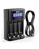 EBL Universal Battery Charger, 1.5V & 1.2V AA AAA Battery Charger with Type-C Fast Charging, Independent Slot for 1.5V 1.2V Ni-MH/Ni-CD Rechargeable AA AAA Batteries