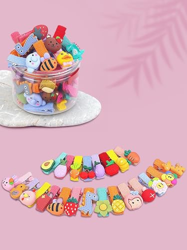 Melbees by Yellow Chimes Hair Clips for Girls Kids Hair Clip Hair Accessories for Girls Set of 26 PCS Cute Animal Characters Hair Clips