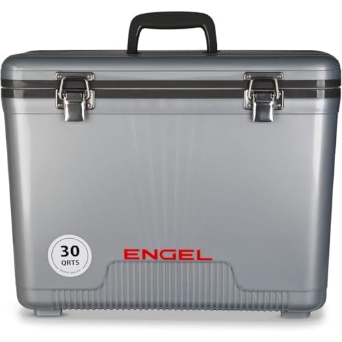 ENGEL Cooler Box 28.4 L – Leak-Proof, Air Tight, Drybox Cooler for Camping, Fishing, Hiking,Picnic – Mini Ice Boxes Large Enough for 30 Cans, 48.3 x 31.7 x 36.8 CM Small Cool Box for Drinks and Food