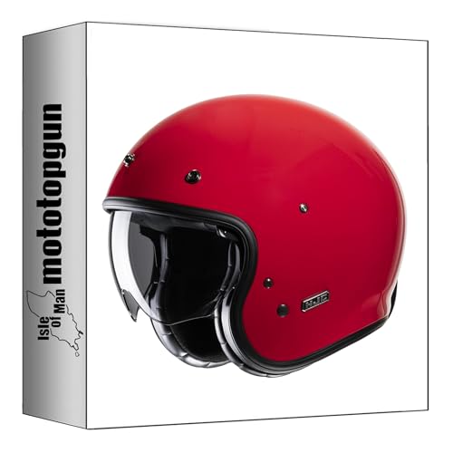 Casque moto jet HJC V31 rouge taille M léger contre la fatigue cervicale urbaine