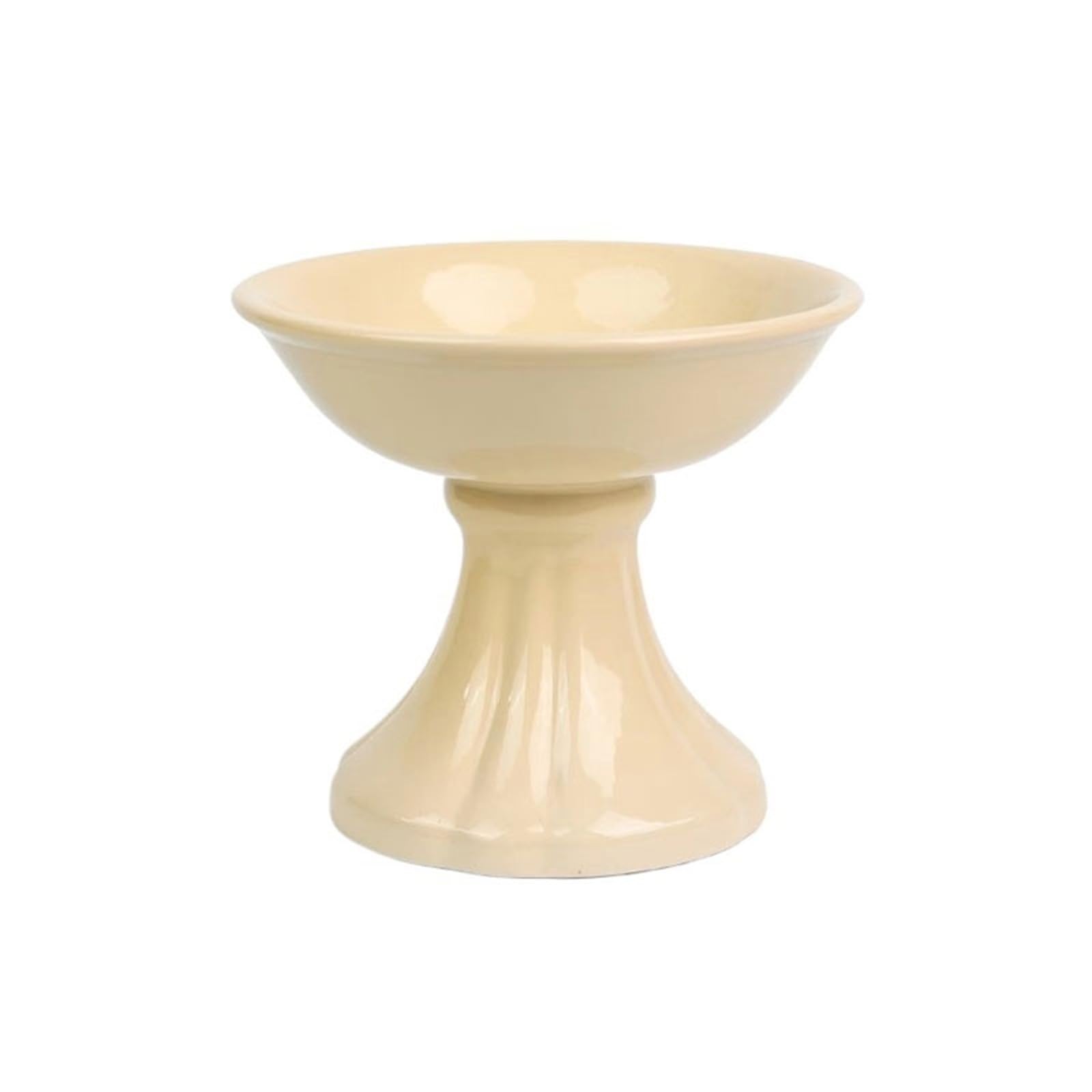 Shallow Flower Bowl Tall Legged Flower Arranging Saucer Ceramic Drip Tray