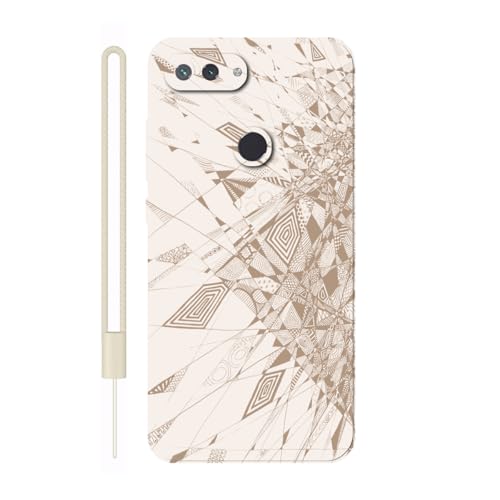 Sunrive Funda Compatible con Xiaomi Mi 8 Lite,Slim Fit Gel Mate Carcasa Case Bumper de Impactos Espalda Cover (Blanco)+1 X Correa