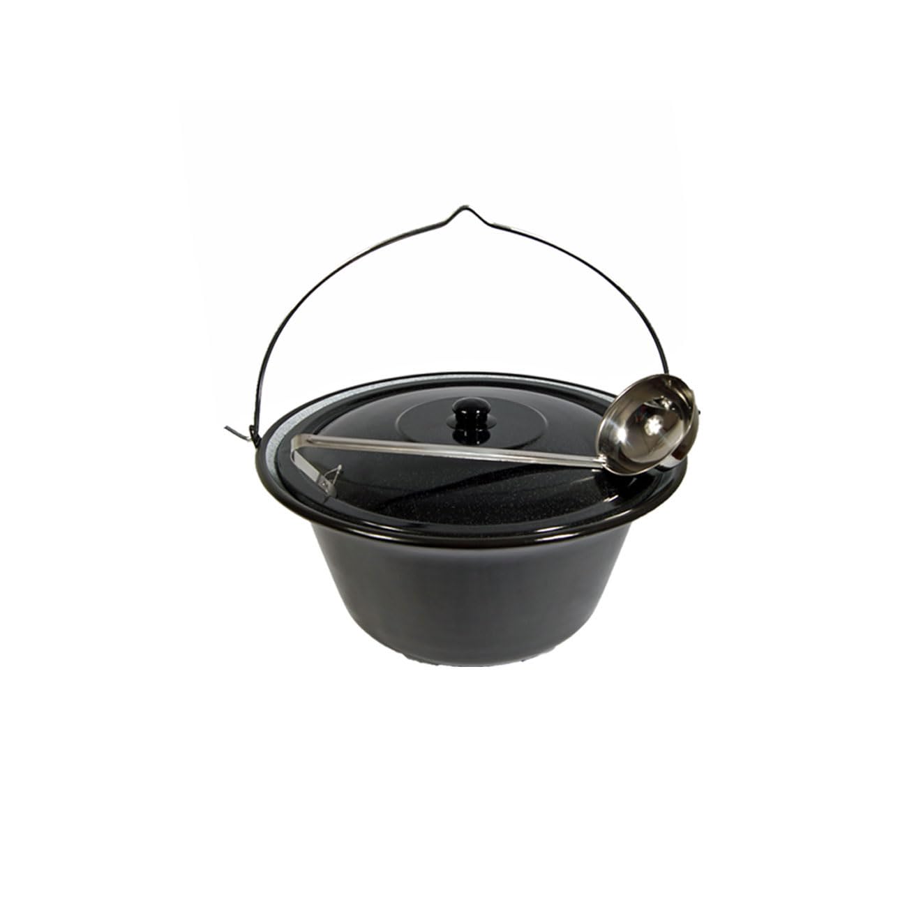 Set Gulaschkessel Gulaschtopf 10 Liter Emaille + Deckel + GRATIS Schöpflöffel Hordentopf Suppentopf