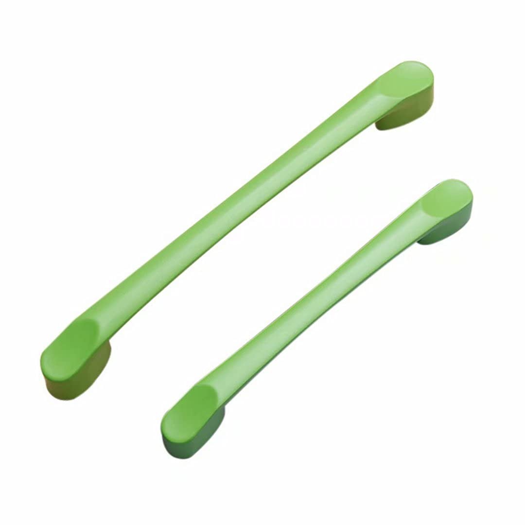 10 Stück Einfache Aluminiumlegierung Griff Küchenschrank Schuh Kleiderschrank Tür Schubladenknöpfe Möbelgriff Hardware Schrankgriffe (Grüner Lochabstand 128 mm)
