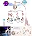 Mobile musicale per culla con decorazione campanellino con telecomando Starlight, culla mobile per musica per bambini, supporto musicale musicale per passeggino e culle, Rosa