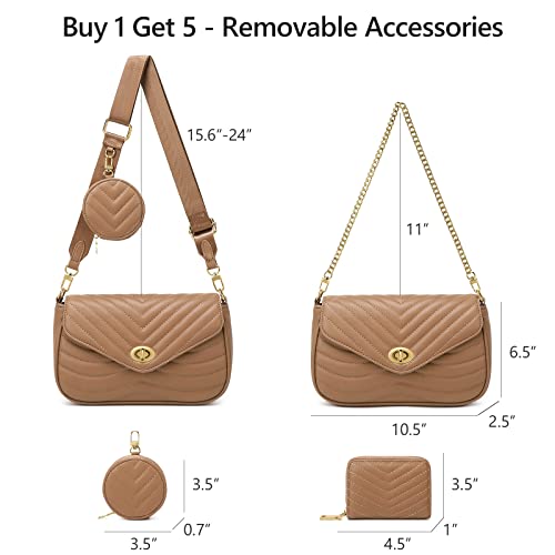 Image of JEEHAN Quilted Crossbody Bags for women Designer Shoulder Handbags Small Purse