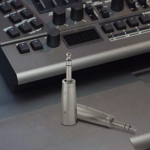 Geekria For Creators Xlr Male To 1/4 Inch (6.35Mm) Trs Male Microphone Cable Adapter, Compatible With Shure Sm58, Sm57, Sm7B, Mv7, Pga48, Behringer Xm8500 Mic Cord Plug (Silver, 2 Pack) #TOP5