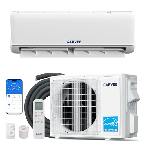Image of Garvee 12000 BTU 21 SEER2 Mini Split AC & Heat Pump, Air Coditioner with Energy-Star and Buit in WiFi, APP Control Compatible with Alexa, 208-230V, Cools Heat Room Up to 750 Sq.ft