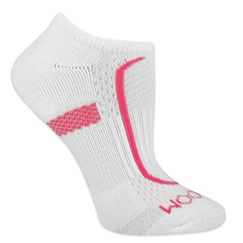 Fruit of the Loom womens Coolzone Active Lightweight Cotton Casual Sock, White/Lavender, White/Grey, White/Pink, White/Purple, White/Blue, White/Peach, 4 10 US2
