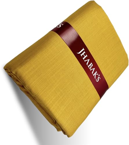 Image of JHABAK'S Men's 100% Pure Cotton Unstitched 1.7 Meters Shirt Piece - 3.25 Meters Suit Fabric Set with Cufflinks (Multicolour, All Weather Fabric, Attractive Box)