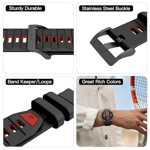 Image of OVERSTEP Compatible with Fenix 8 47mm Watch Bands, 22mm Soft Siliocne Strap for Garmin Fenix 5 /Fenix 5 Plus /Fenix 6 /Fenix 6 Pro /Fenix 7 Smartwatch