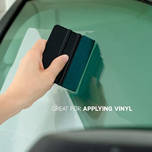 FOSHIO Vinyl Car Wrap Install Tool Kit 1 Set Include Suede Felt Black 4 Inch Squeegee and White Squeegee for Window Film Application and Home Tint Tool Kit